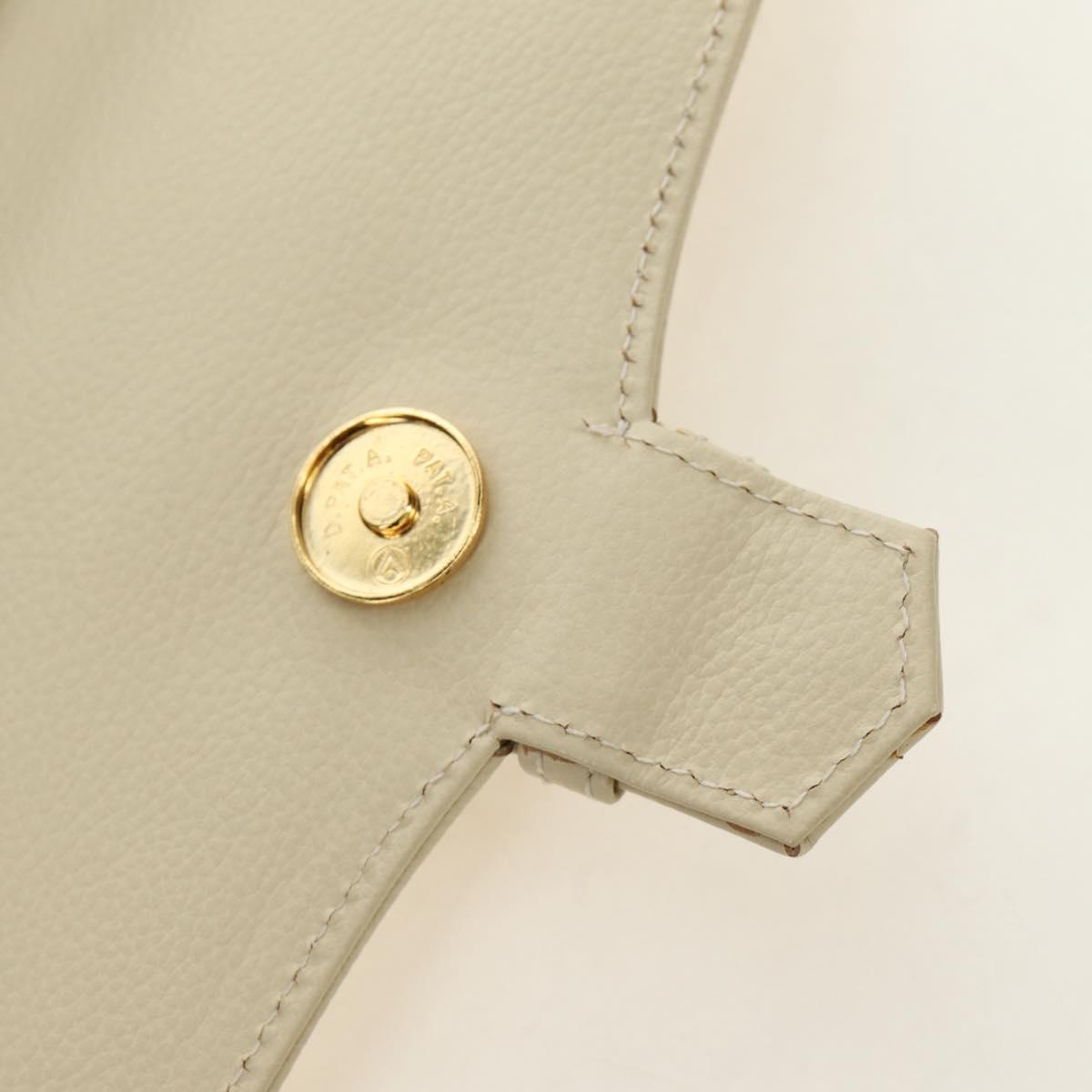 SAINT LAURENT YSL Shoulder Bag Leather Ivory Gold Auth am11905V