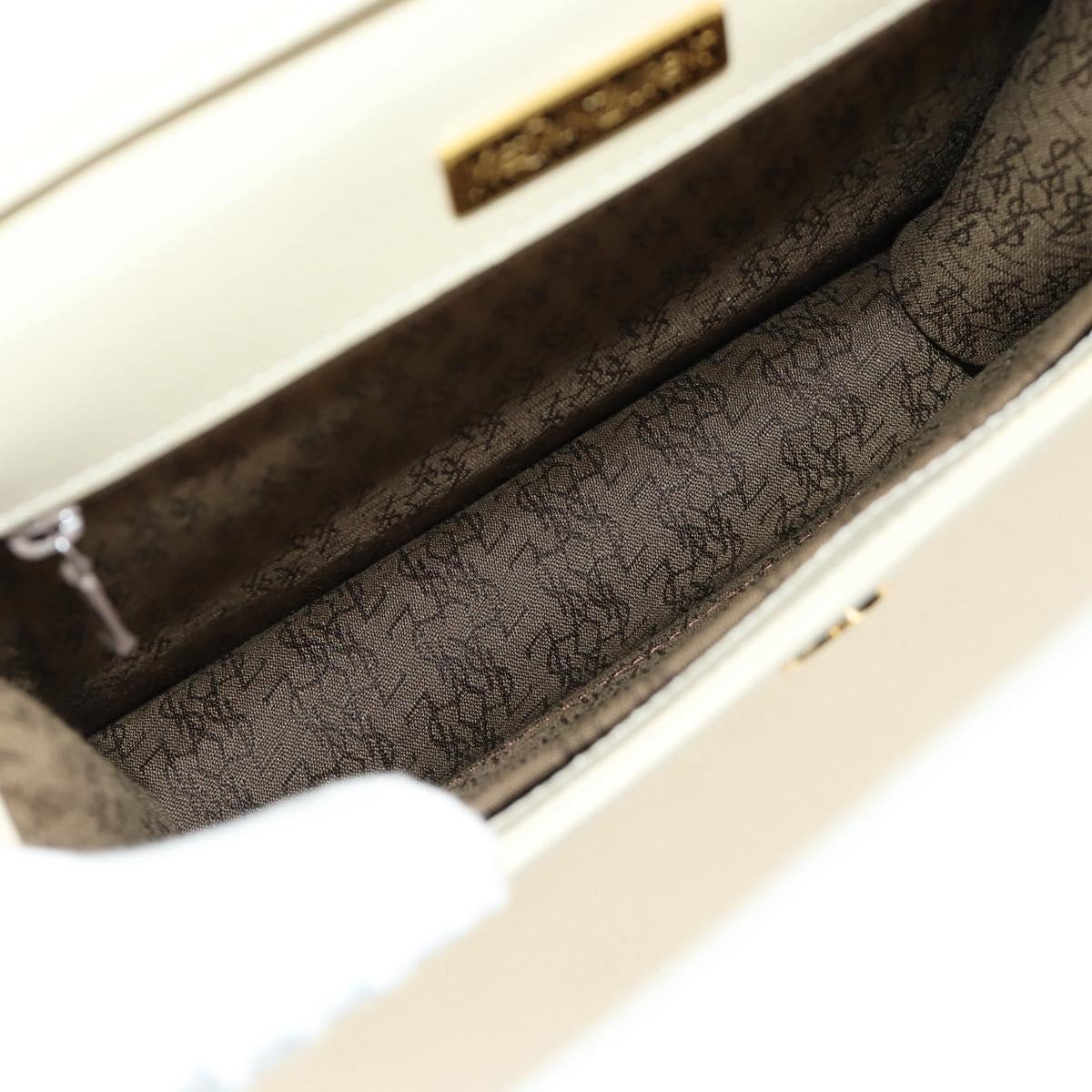 SAINT LAURENT YSL Shoulder Bag Leather Ivory Gold Auth am11905V