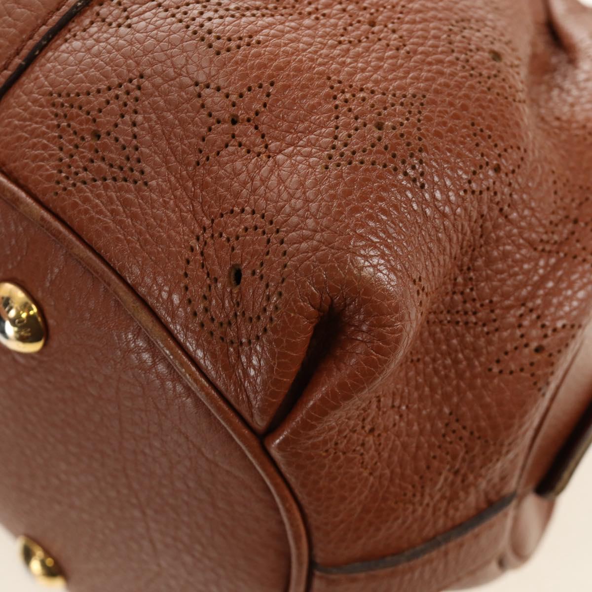 LOUIS VUITTON Mahina Runner PM Hand Bag Leather Brown M97052 LV Auth am11908V