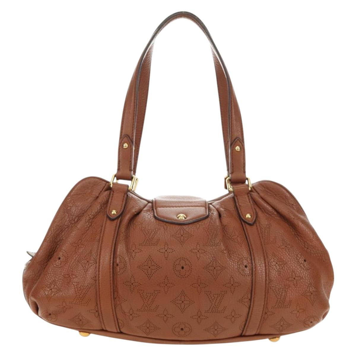 LOUIS VUITTON Mahina Runner PM Hand Bag Leather Brown M97052 LV Auth am11908V