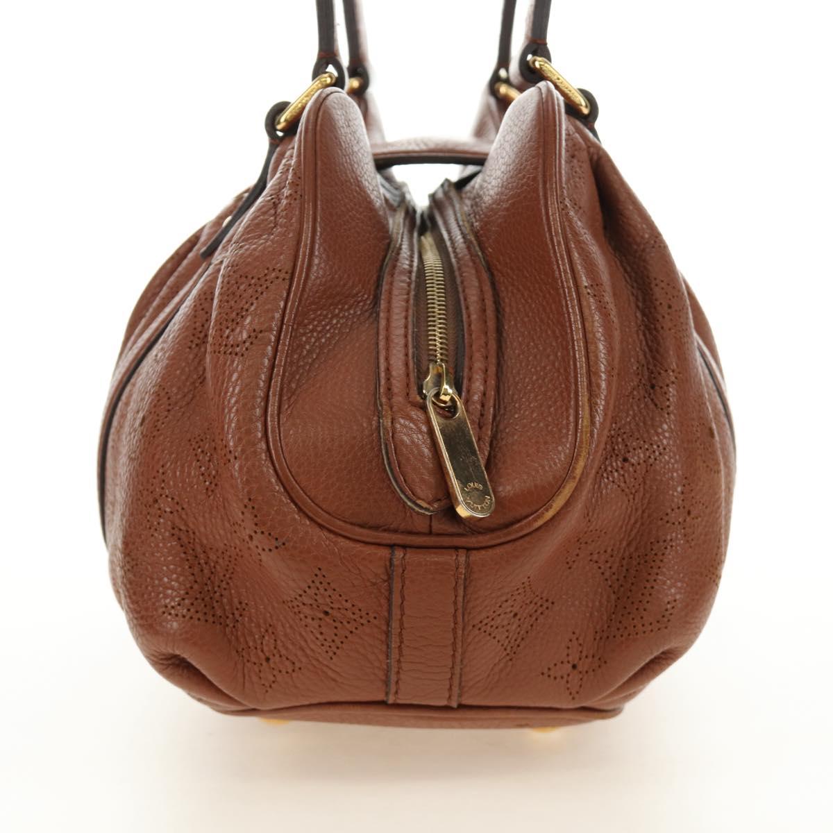 LOUIS VUITTON Mahina Runner PM Hand Bag Leather Brown M97052 LV Auth am11908V