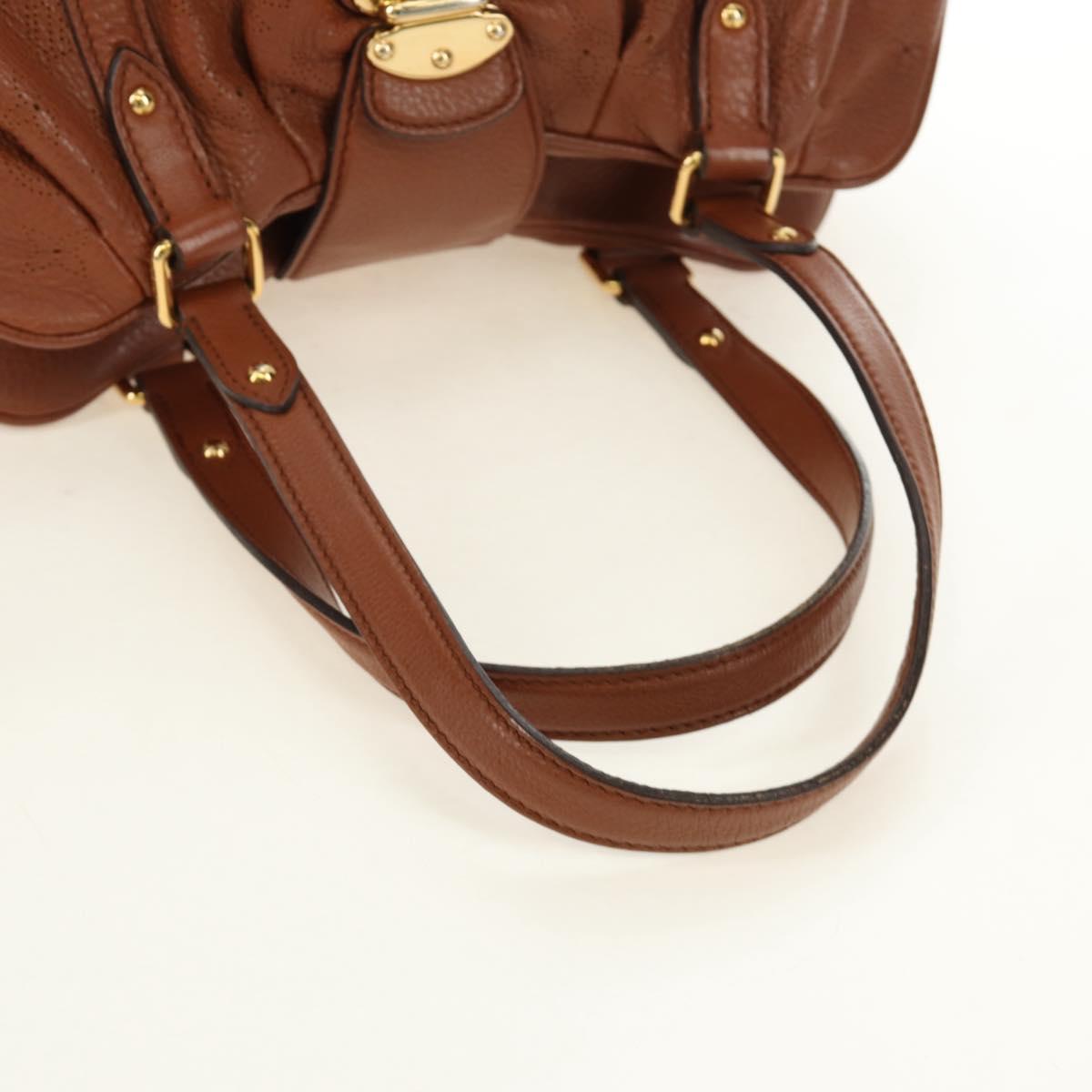 LOUIS VUITTON Mahina Runner PM Hand Bag Leather Brown M97052 LV Auth am11908V