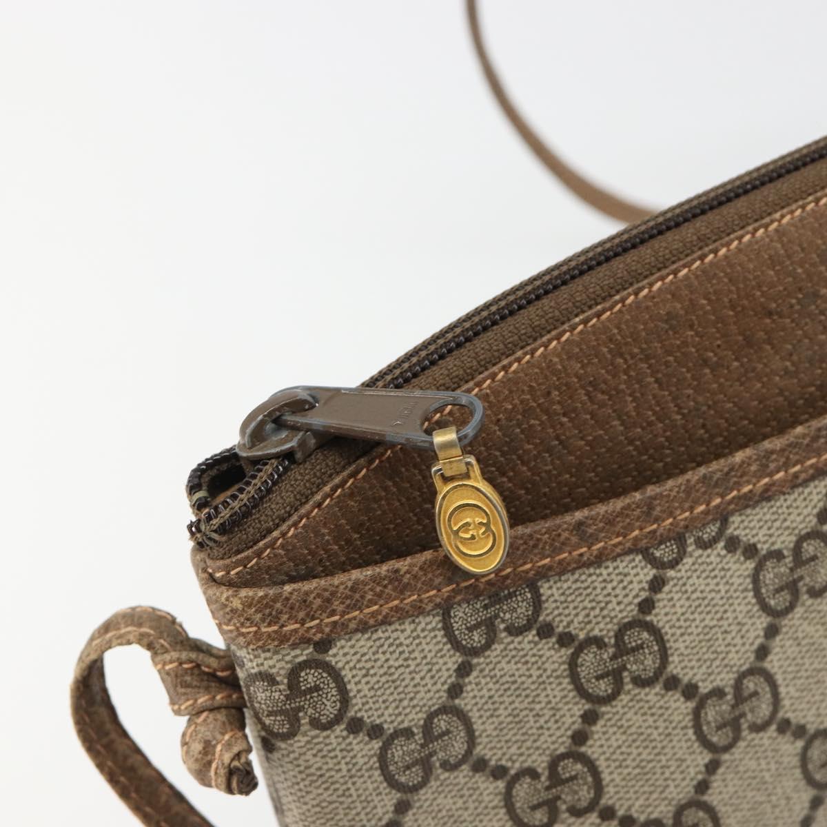GUCCI GG Supreme Old Shoulder Bag PVC Beige Gold 378 02 020 Auth am11912