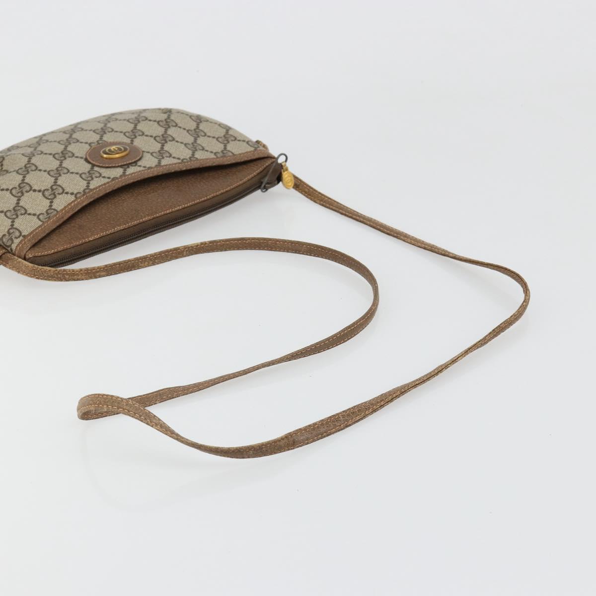 GUCCI GG Supreme Old Shoulder Bag PVC Beige Gold 378 02 020 Auth am11912