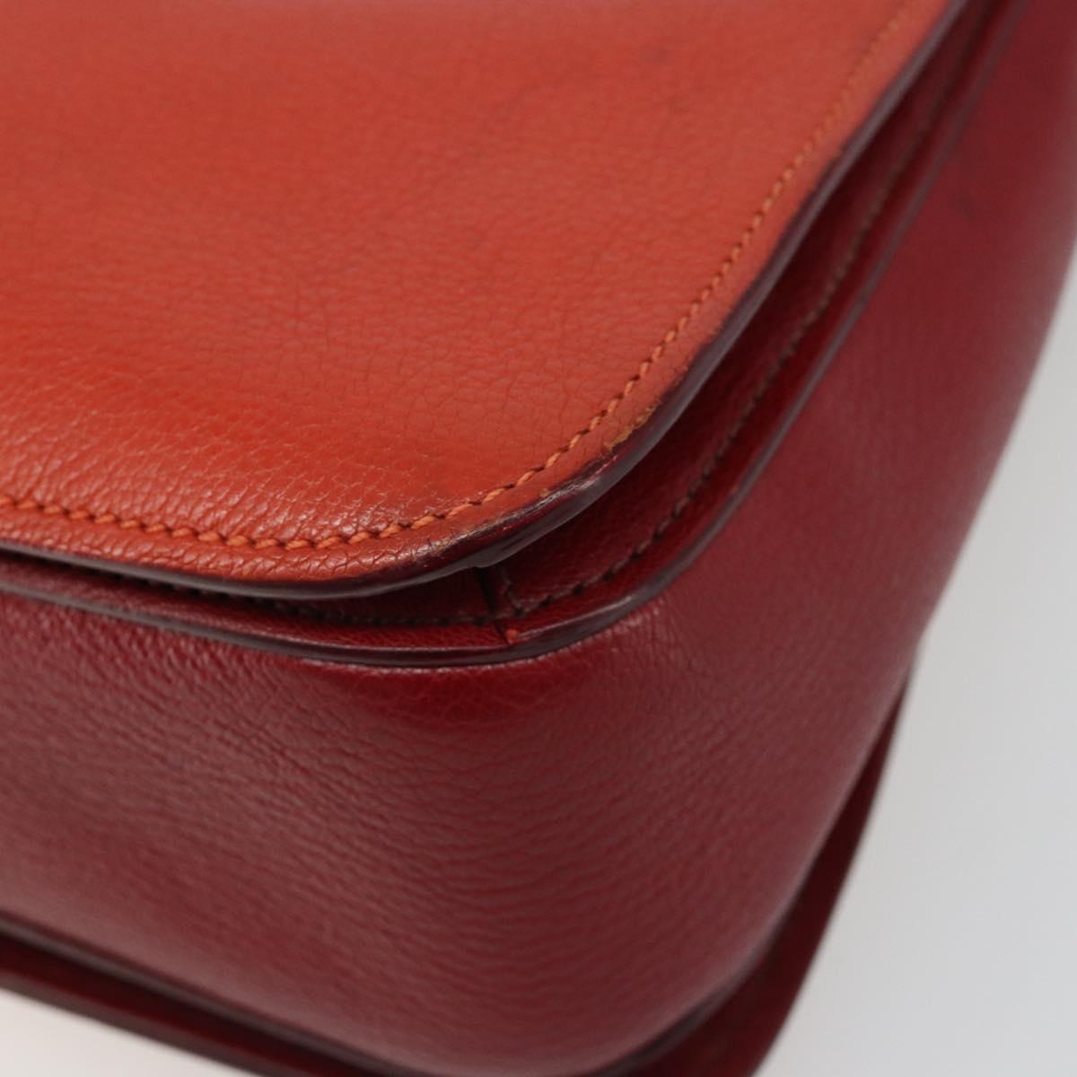 Miu Miu Ready Lock Hand Bag Leather 2way Orange Red Gold Auth am11916A