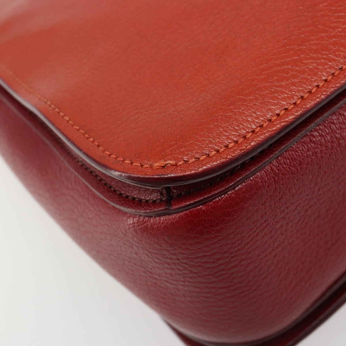 Miu Miu Ready Lock Hand Bag Leather 2way Orange Red Gold Auth am11916A