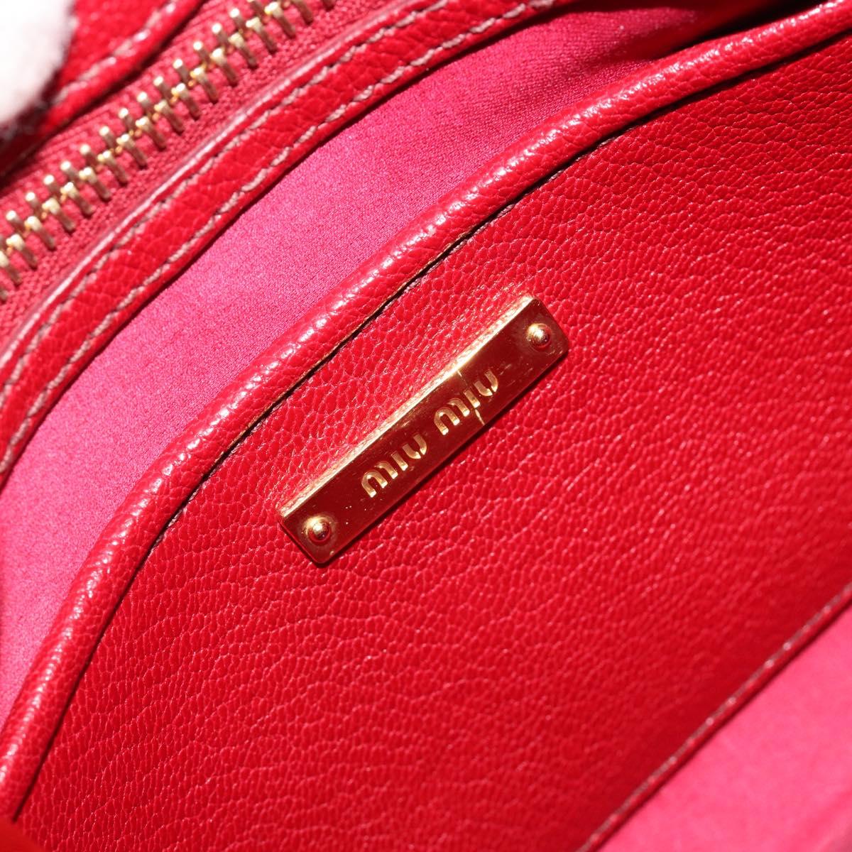Miu Miu Ready Lock Hand Bag Leather 2way Orange Red Gold Auth am11916A