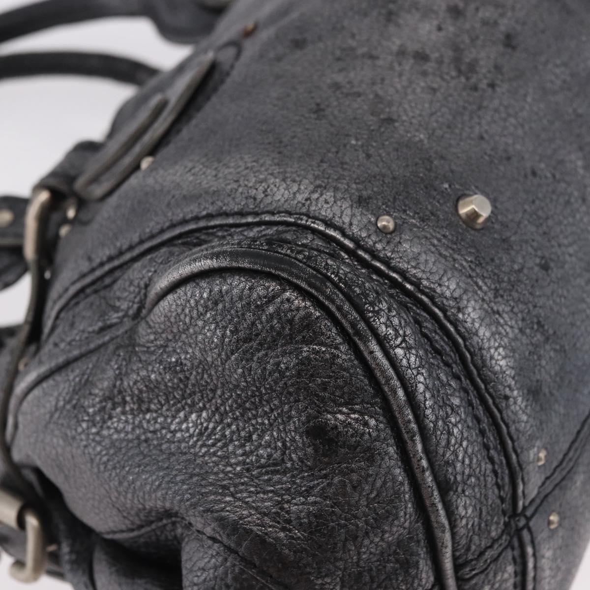 Chloe Paddington Hand Bag Leather Silver Auth am11917A