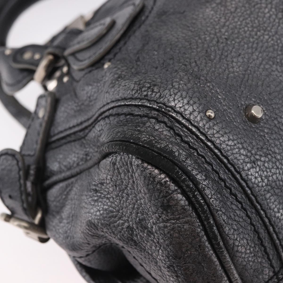Chloe Paddington Hand Bag Leather Silver Auth am11917A