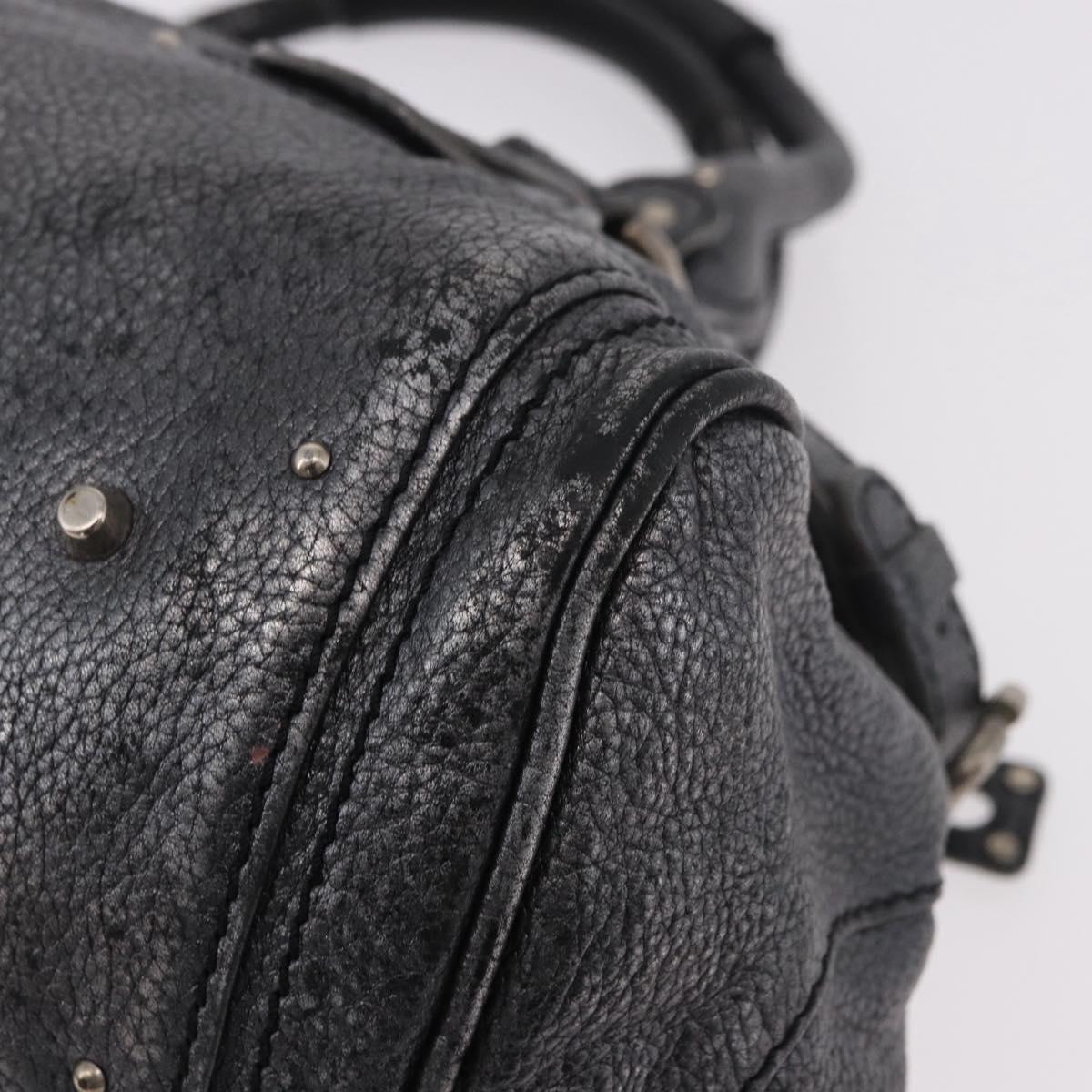 Chloe Paddington Hand Bag Leather Silver Auth am11917A