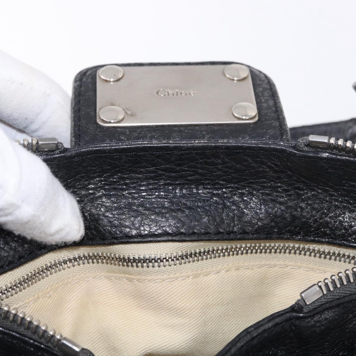 Chloe Paddington Hand Bag Leather Silver Auth am11917A