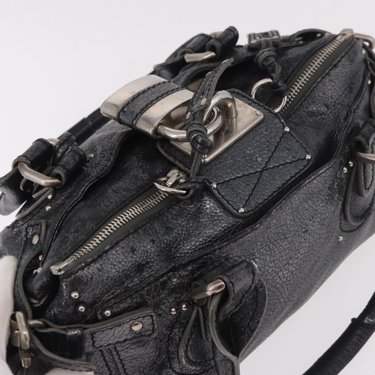 Chloe Paddington Hand Bag Leather Silver Auth am11917A