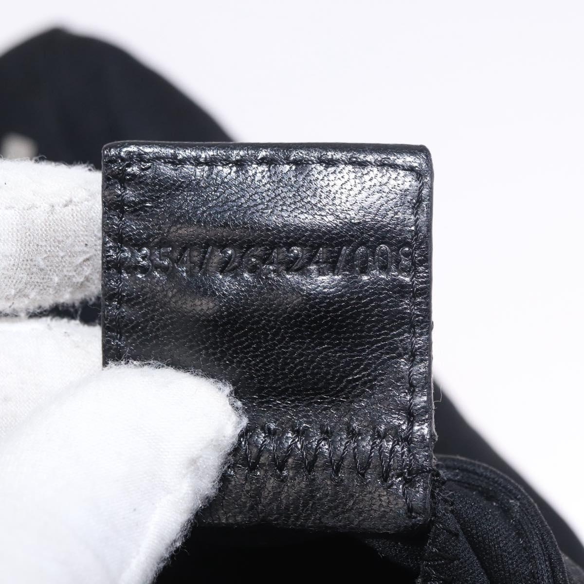 FENDI Mamma Baguette GM Shoulder Bag Cotton Jersey Black Silver Auth am11919