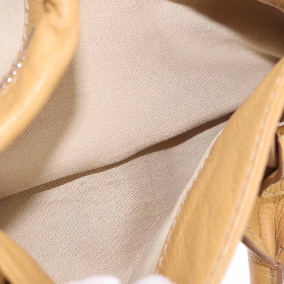 Chloe Paddington Hand Bag Leather Beige Gold Silver Auth am11920V