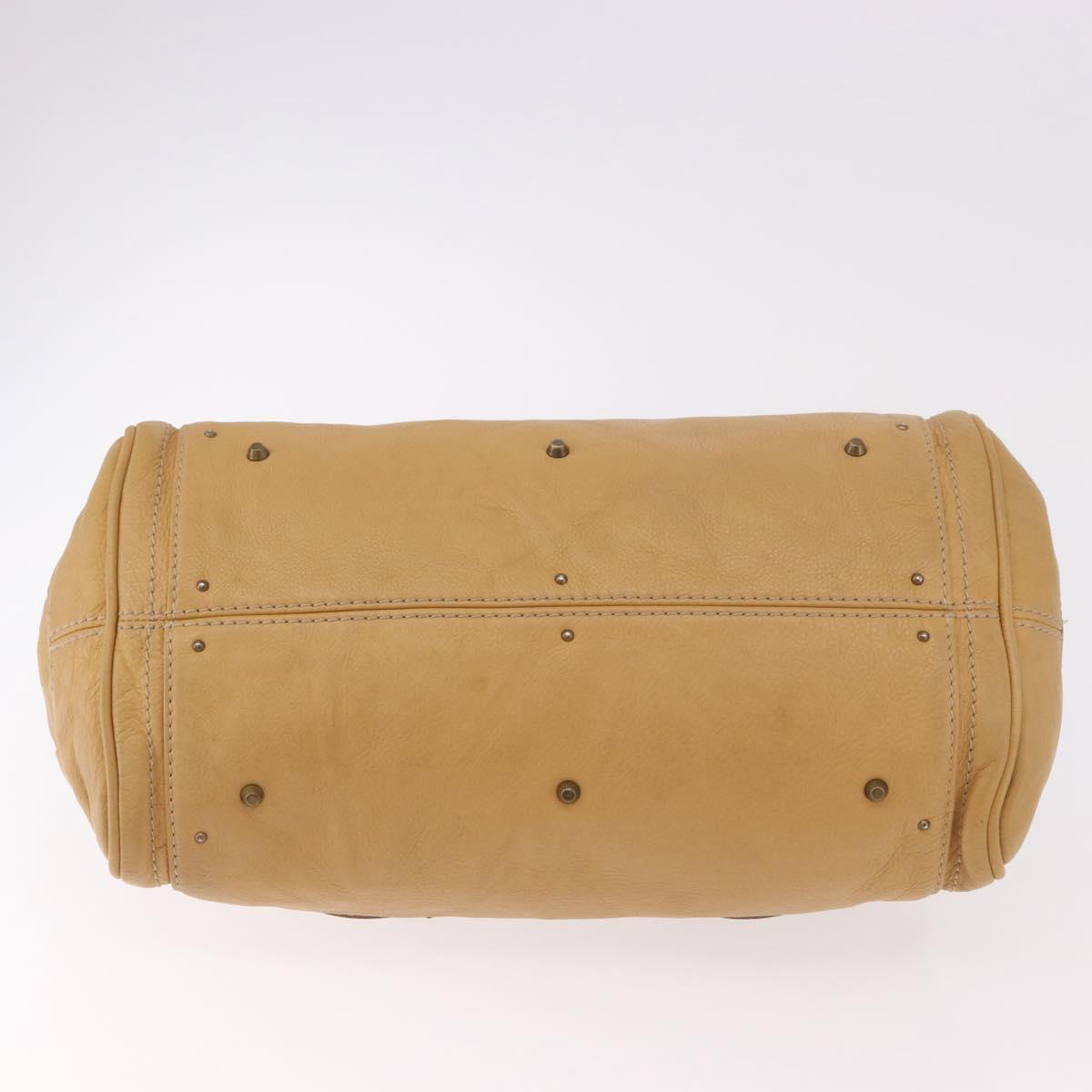 Chloe Paddington Hand Bag Leather Beige Gold Silver Auth am11920V
