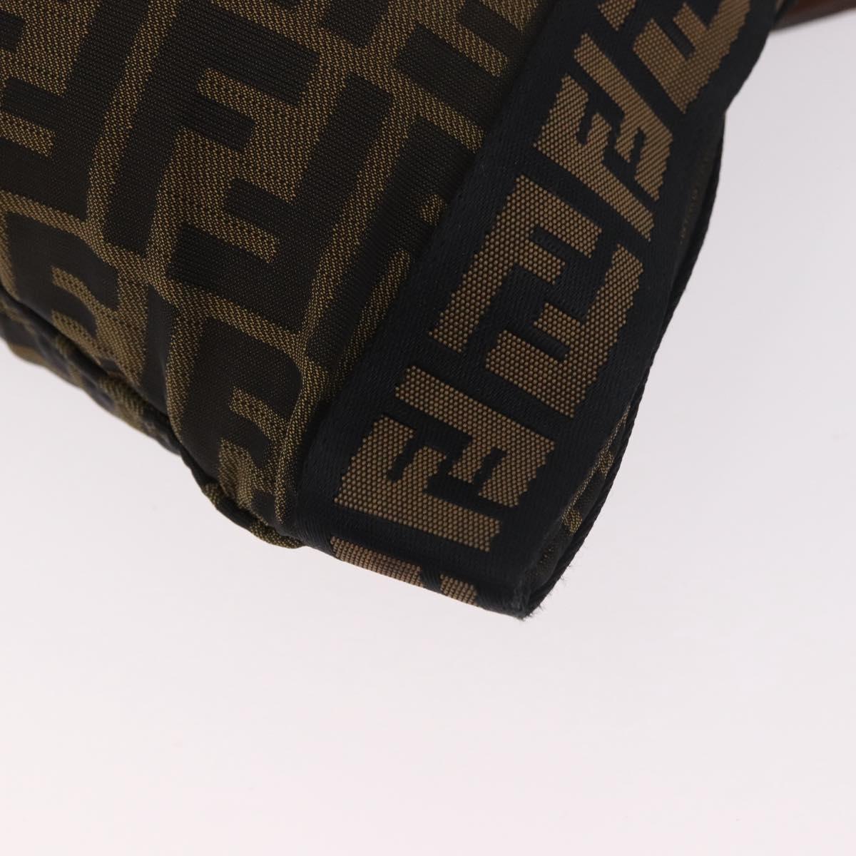 FENDI Zucca Canvas Shoulder Bag Black Brown Auth am11922V