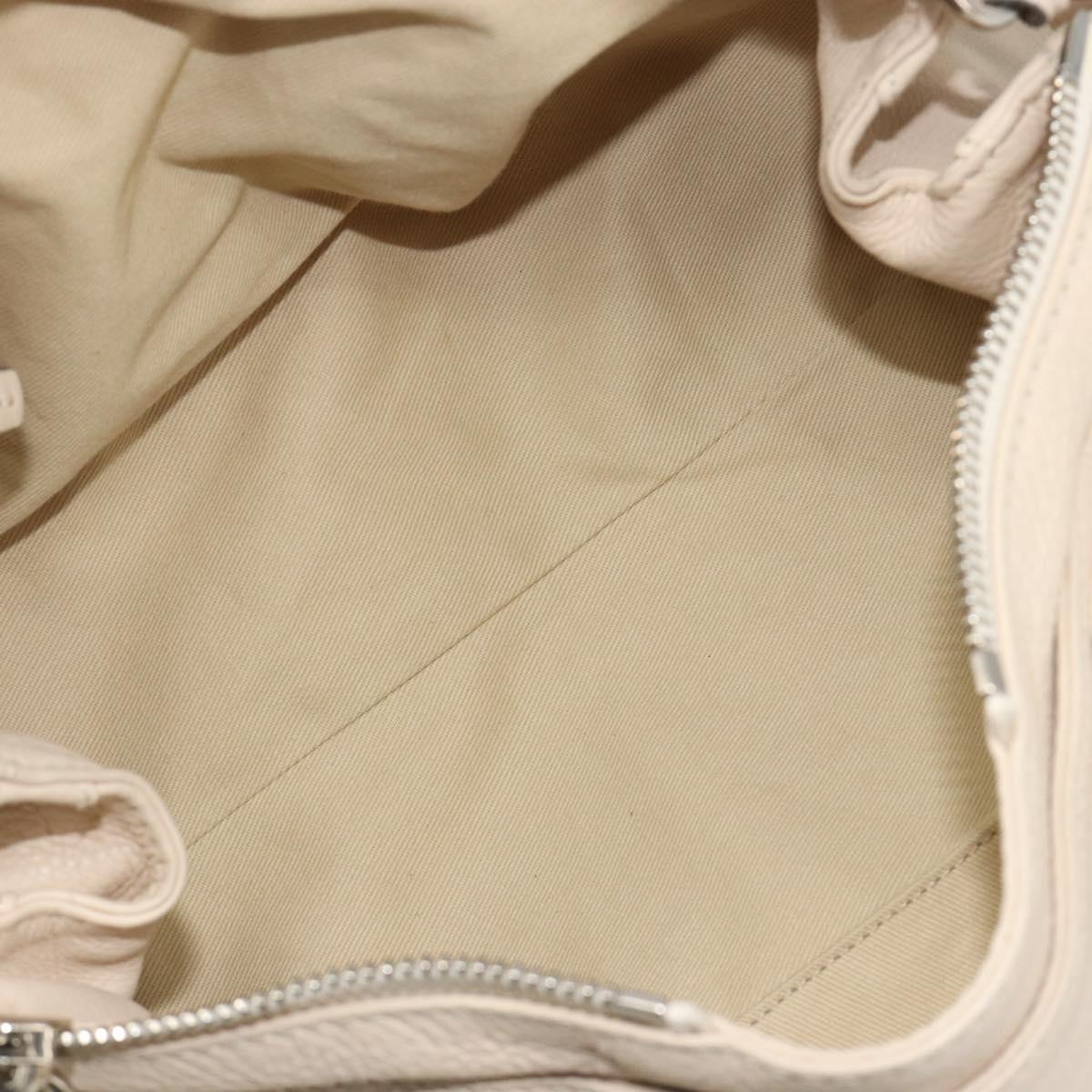 Chloe Paddington Hand Bag Leather Ivory Gold Silver Auth am11923V