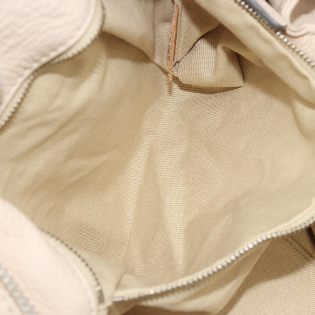 Chloe Paddington Hand Bag Leather Ivory Gold Silver Auth am11923V