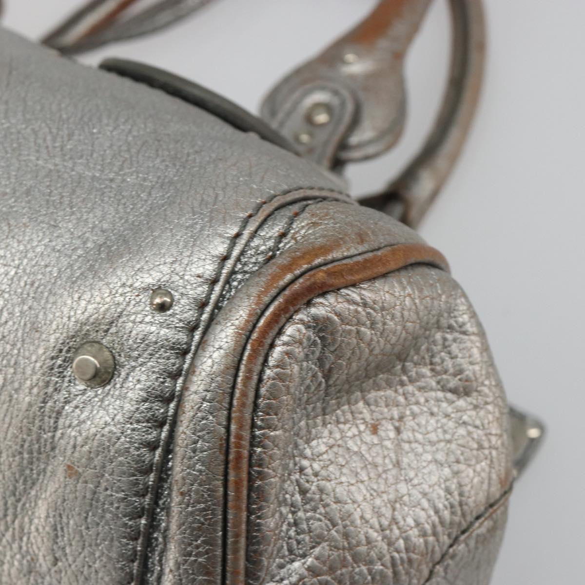 Chloe Paddington Hand Bag Leather Silver Auth am11924A