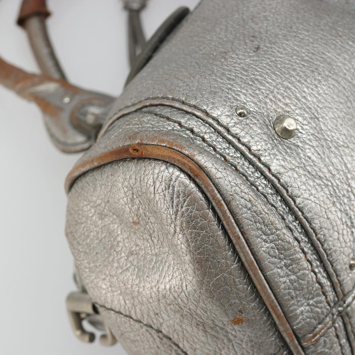 Chloe Paddington Hand Bag Leather Silver Auth am11924A