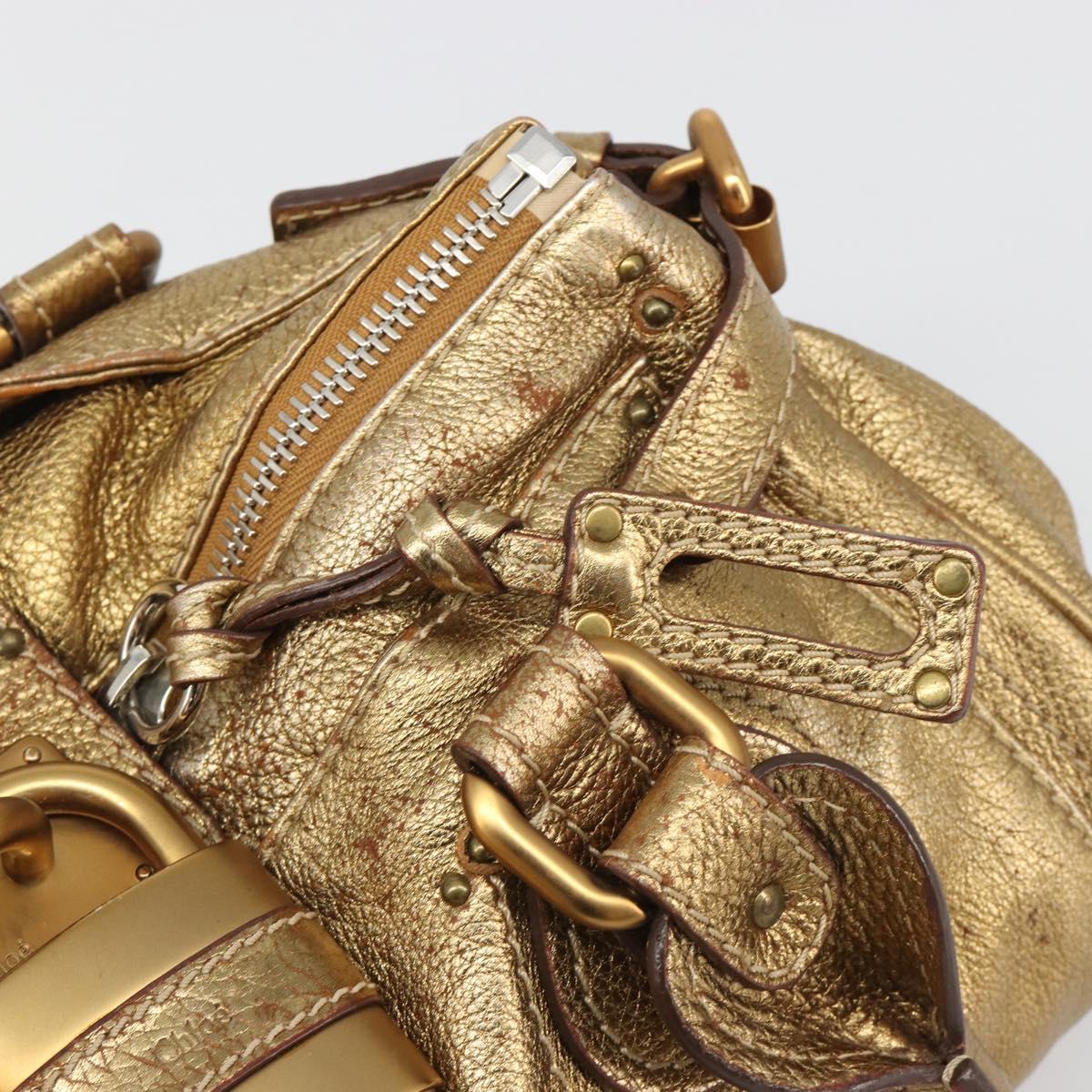 Chloe Paddington Hand Bag Leather Gold Auth am11925A