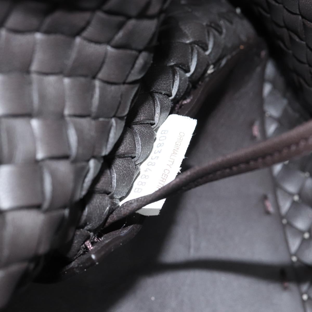 BOTTEGA VENETA INTRECCIATO Cabas PM Tote Bag Leather Dark Brown Auth am11927SM