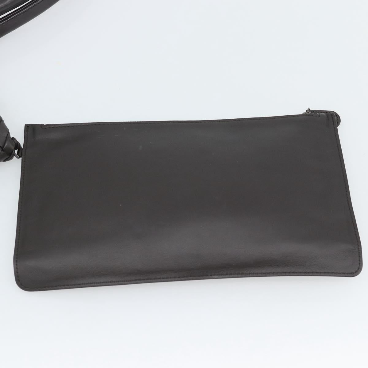 BOTTEGA VENETA INTRECCIATO Cabas PM Tote Bag Leather Dark Brown Auth am11927SM