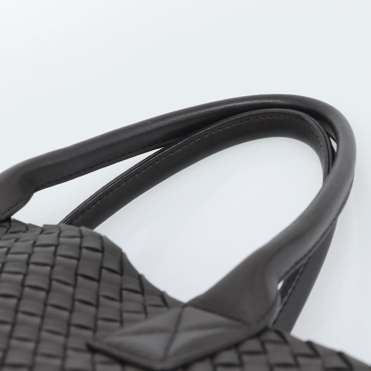 BOTTEGA VENETA INTRECCIATO Cabas PM Tote Bag Leather Dark Brown Auth am11927SM