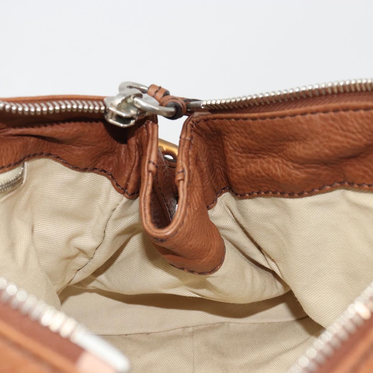 Chloe Paddington Hand Bag Leather Brown Gold Silver Auth am11930V