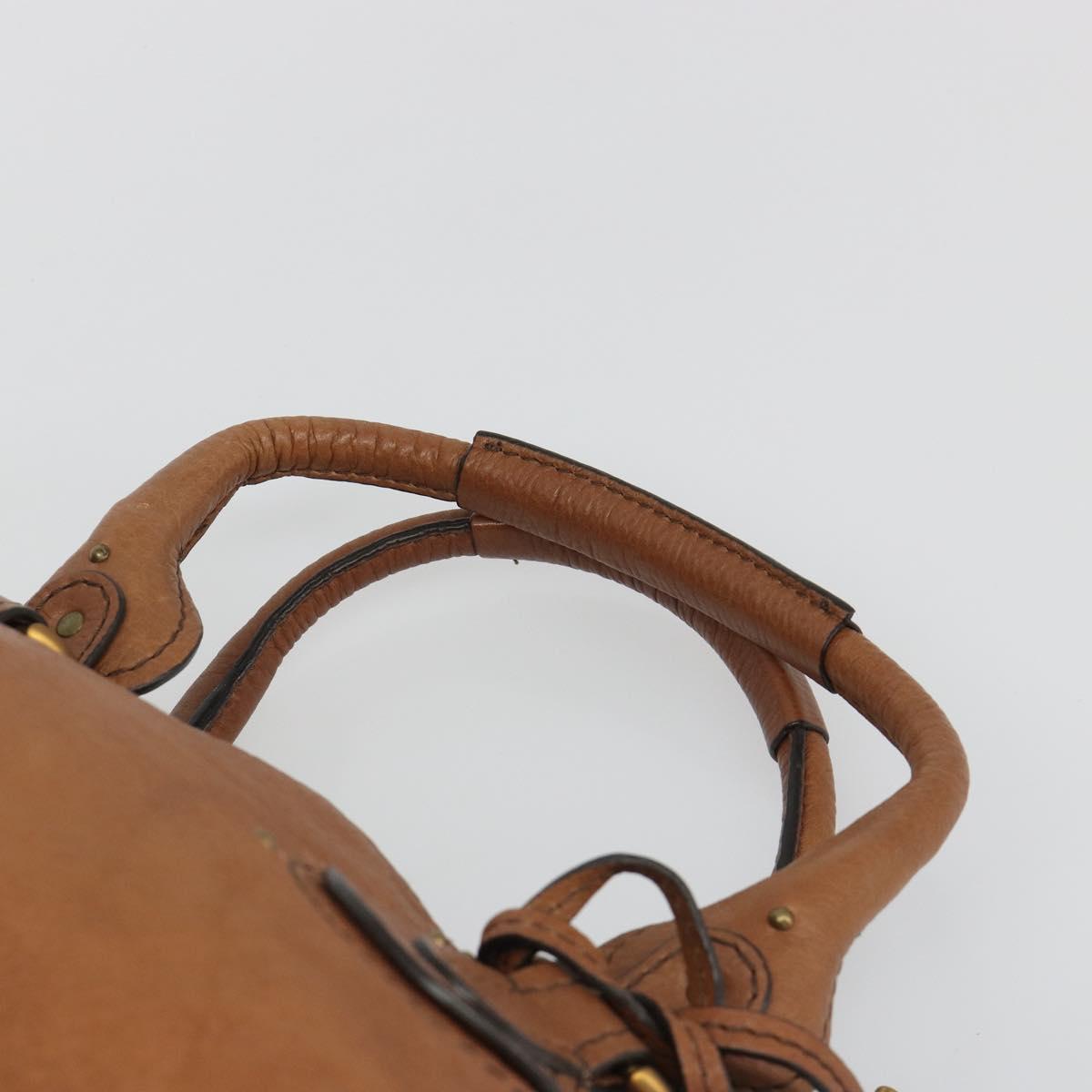 Chloe Paddington Hand Bag Leather Brown Gold Silver Auth am11930V