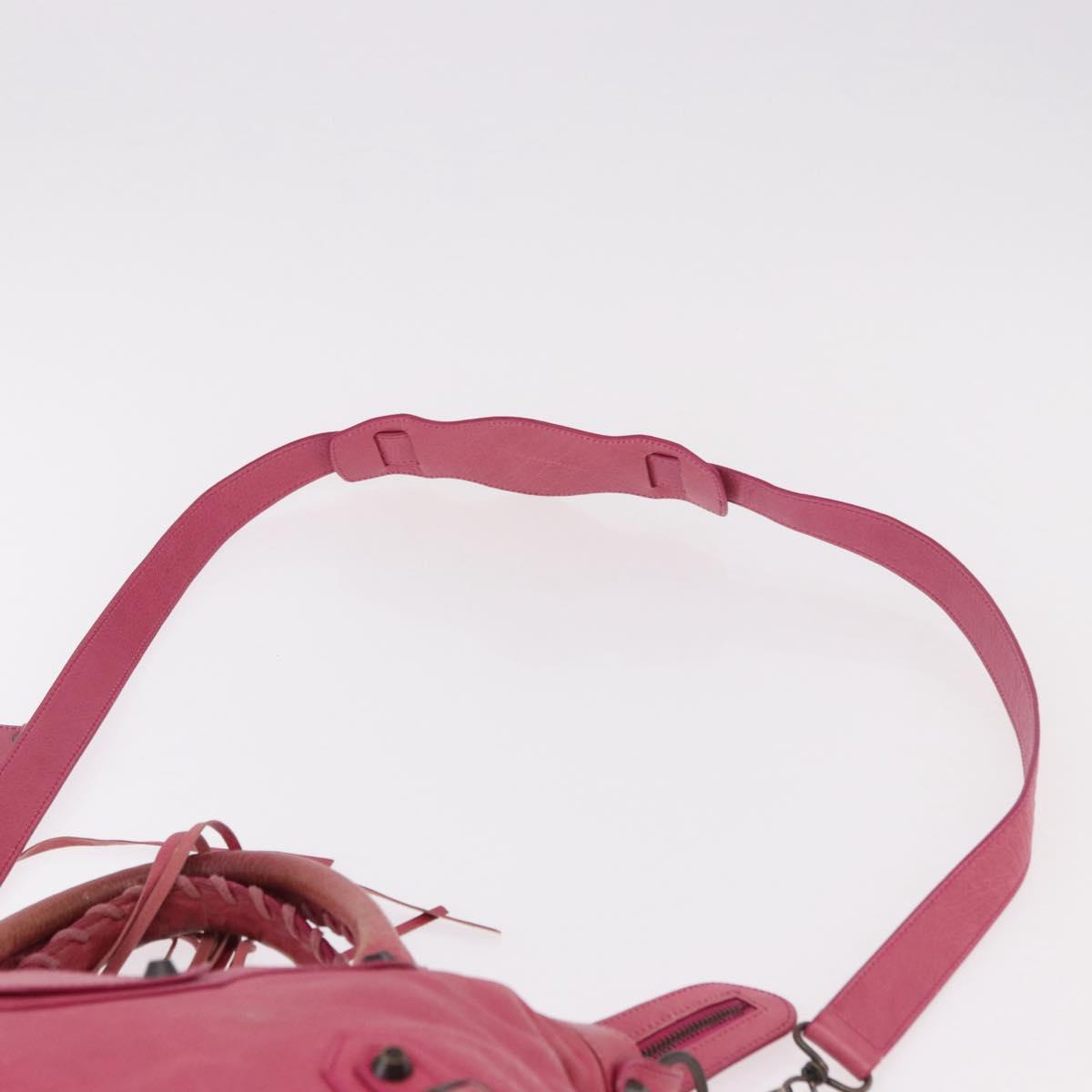 BALENCIAGA The Town Hand Bag Leather 2way Pink 240579 Auth am11942V
