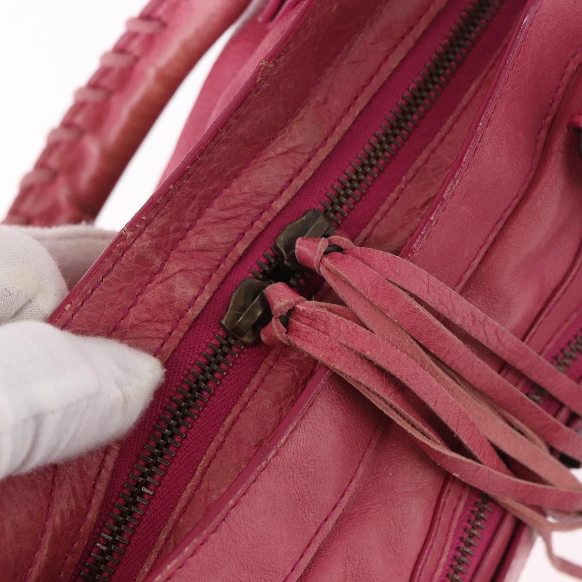 BALENCIAGA The Town Hand Bag Leather 2way Pink 240579 Auth am11942V