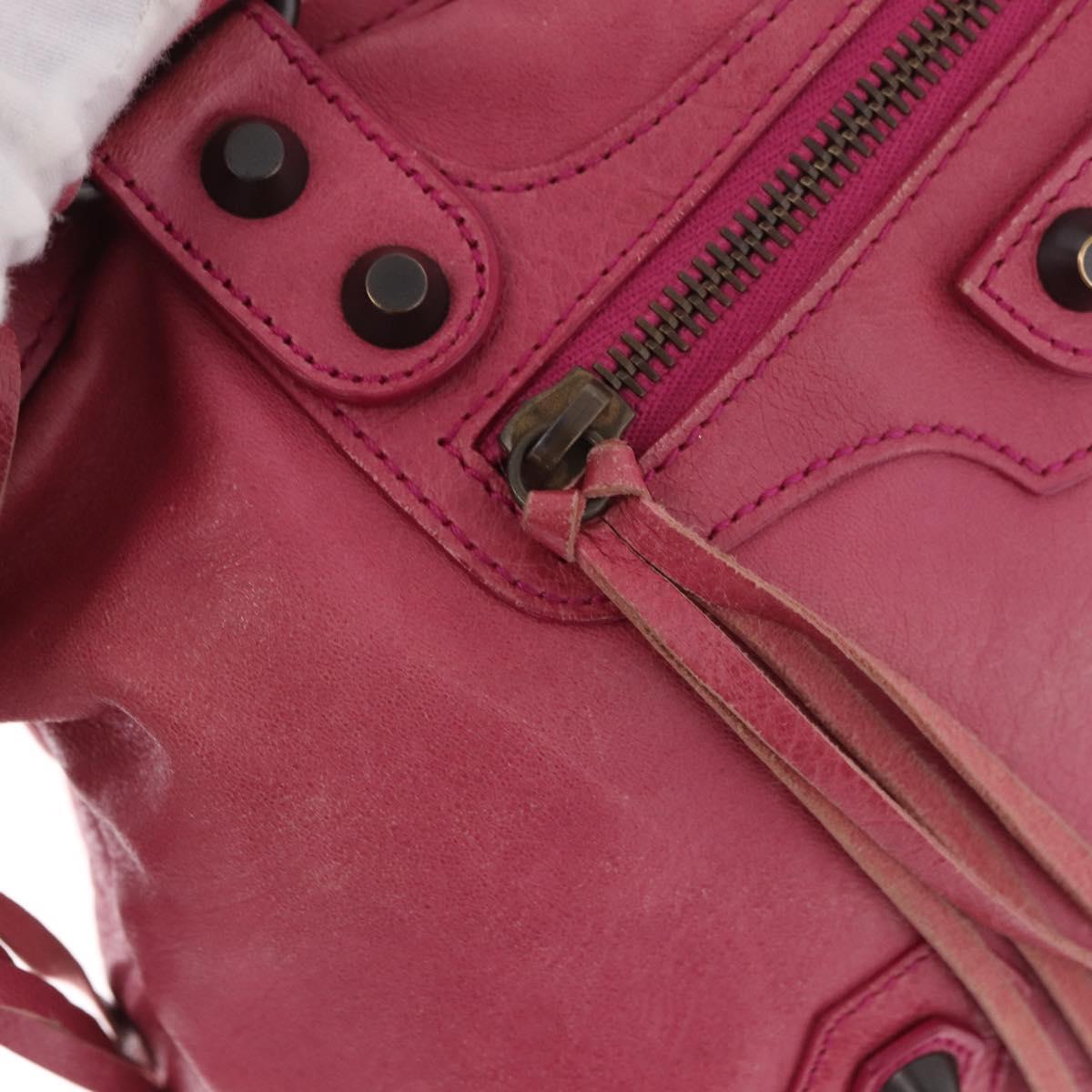 BALENCIAGA The Town Hand Bag Leather 2way Pink 240579 Auth am11942V