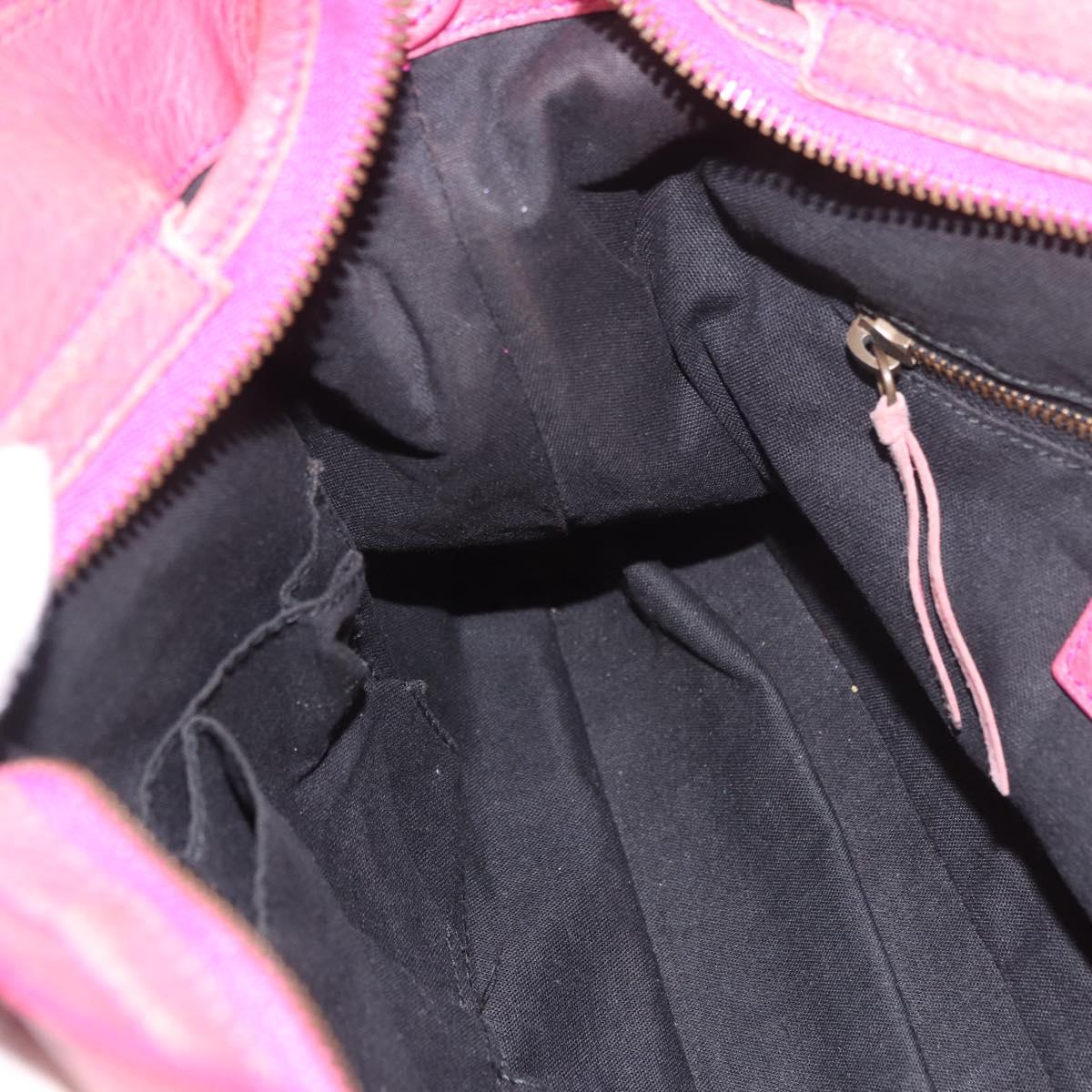 BALENCIAGA The Town Hand Bag Leather 2way Pink 240579 Auth am11942V