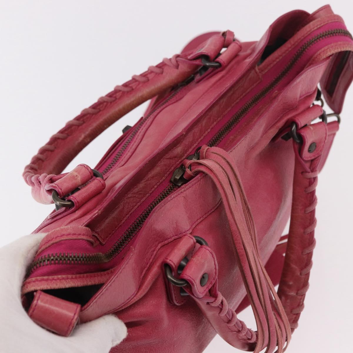 BALENCIAGA The Town Hand Bag Leather 2way Pink 240579 Auth am11942V