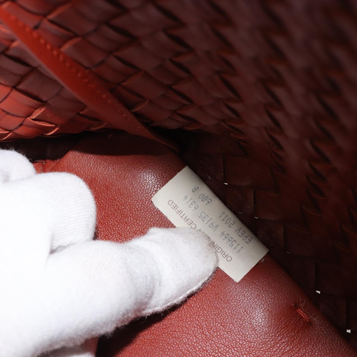 BOTTEGA VENETA INTRECCIATO Cabas MM Tote Bag Leather Brown 115664 Auth am11943SM