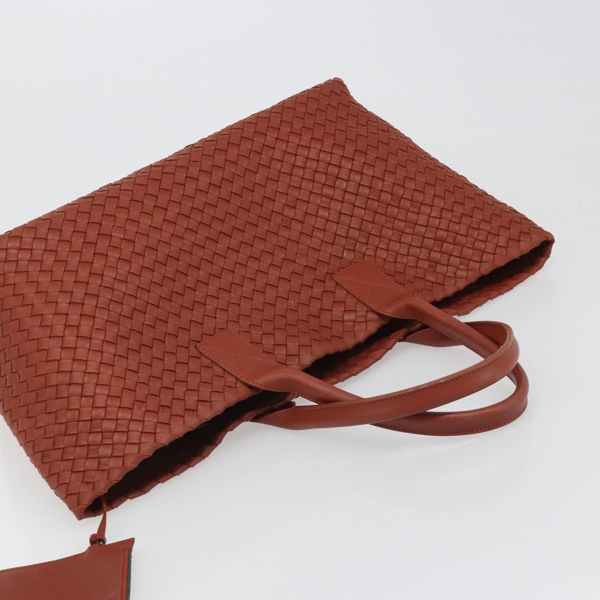 BOTTEGA VENETA INTRECCIATO Cabas MM Tote Bag Leather Brown 115664 Auth am11943SM