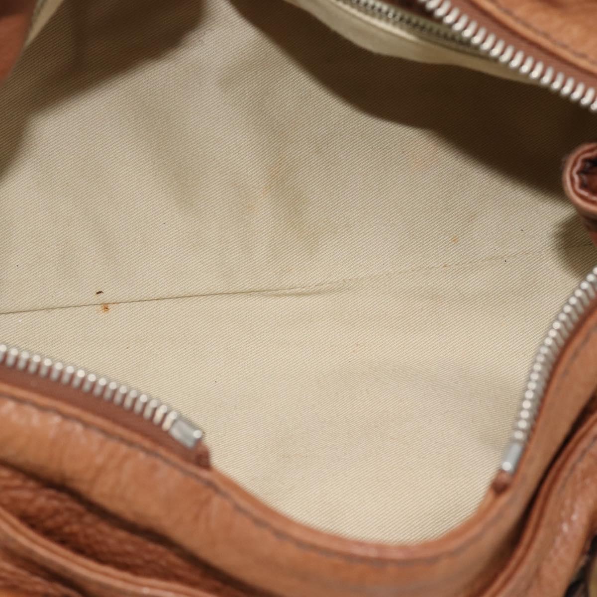 Chloe Paddington Hand Bag Leather Brown Gold Silver Auth am11945V