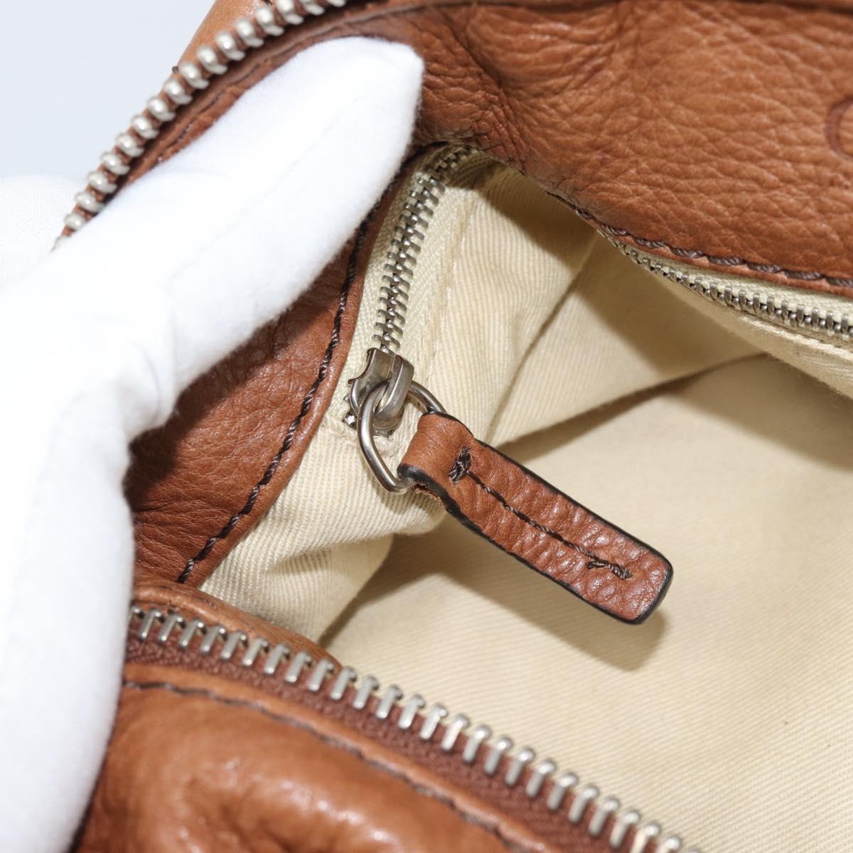 Chloe Paddington Hand Bag Leather Brown Gold Silver Auth am11945V