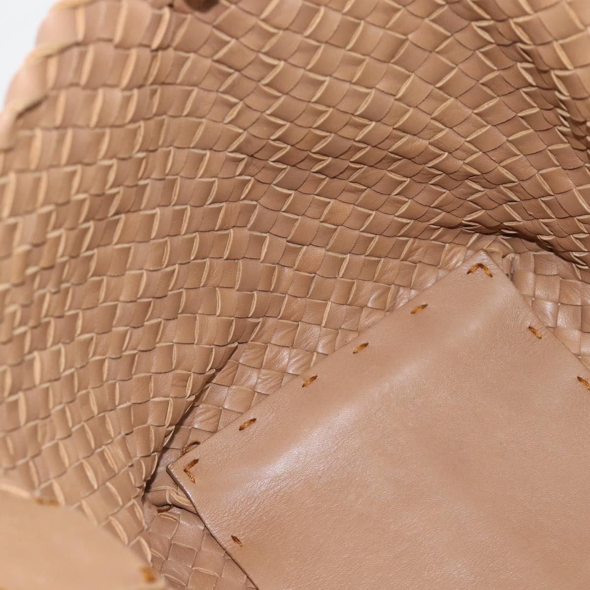 BOTTEGA VENETA INTRECCIATO Cabas MM Tote Bag Leather Beige 115664 Auth am11951V
