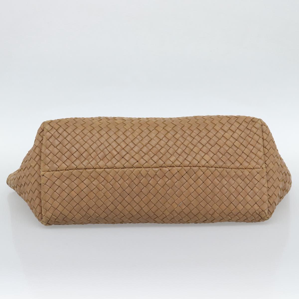 BOTTEGA VENETA INTRECCIATO Cabas MM Tote Bag Leather Beige 115664 Auth am11951V