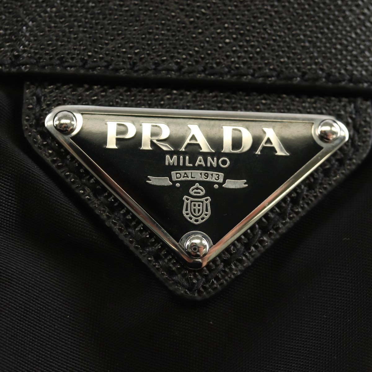 PRADA Shoulder Bag Nylon Black Silver Auth am11956SAM