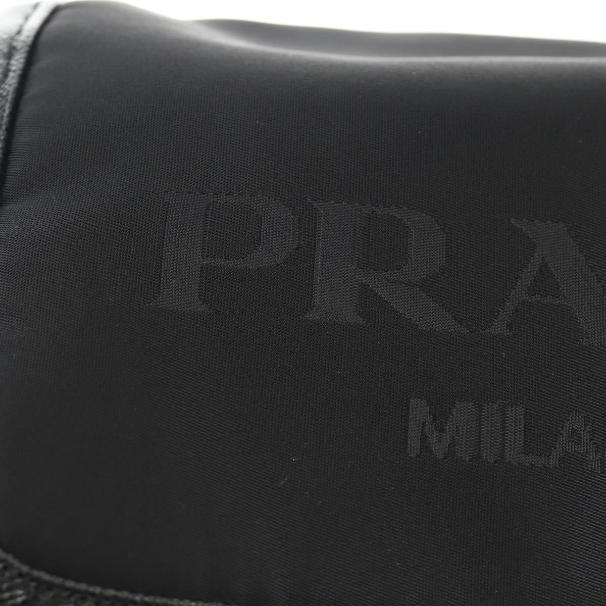 PRADA Shoulder Bag Nylon Black Silver Auth am11956SAM