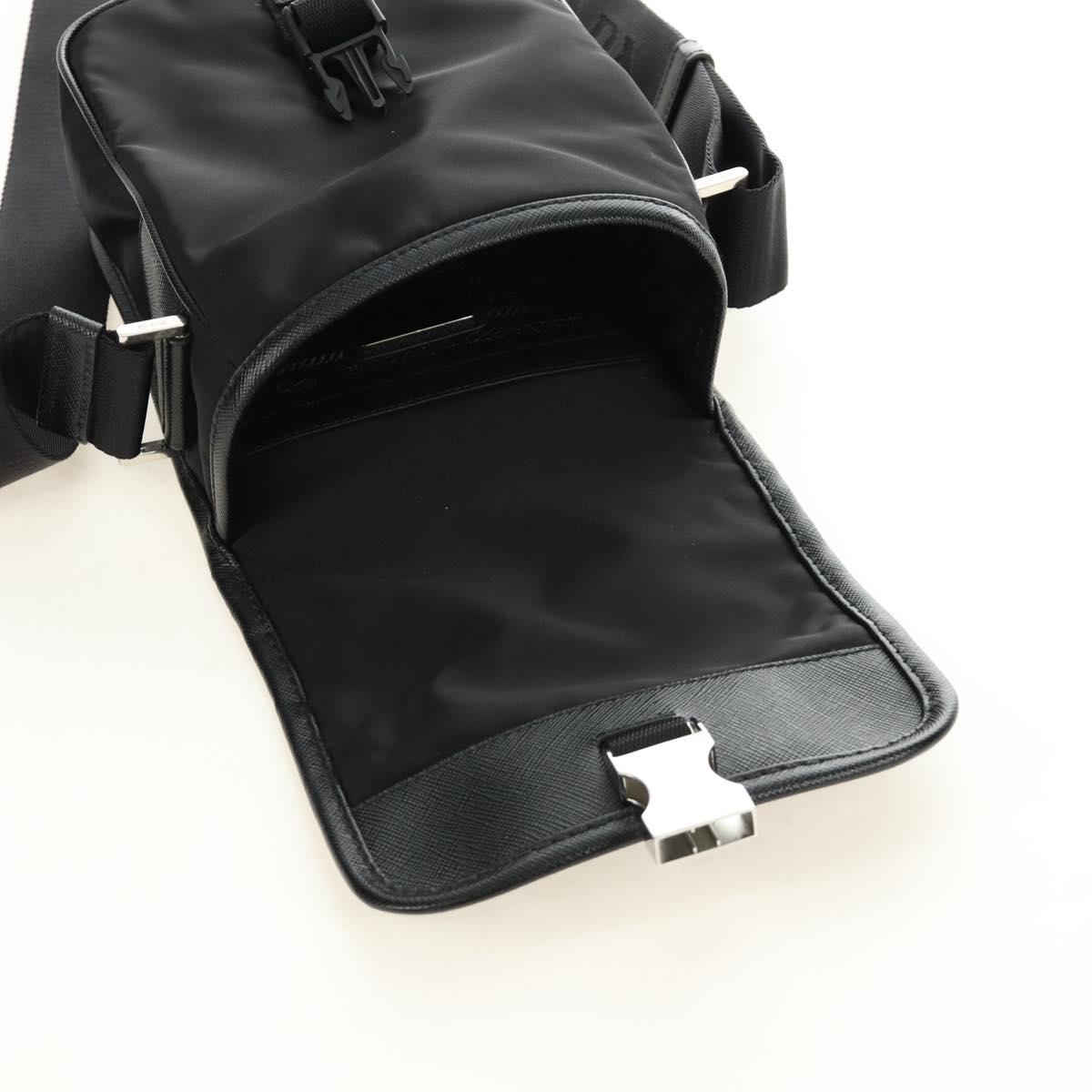 PRADA Shoulder Bag Nylon Black Silver Auth am11956SAM