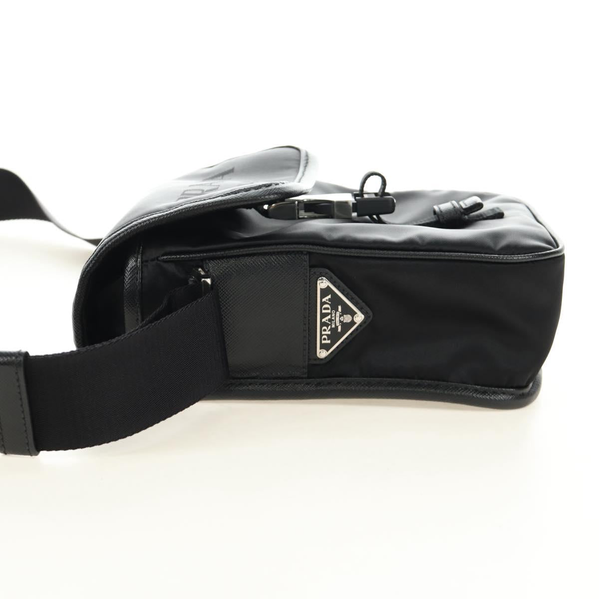 PRADA Shoulder Bag Nylon Black Silver Auth am11956SAM