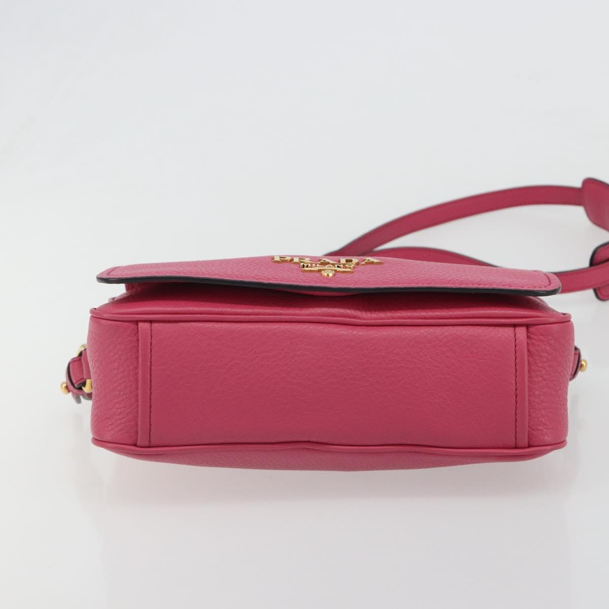 PRADA Shoulder Bag Safiano leather Pink Gold 1BD163 Auth am11957M