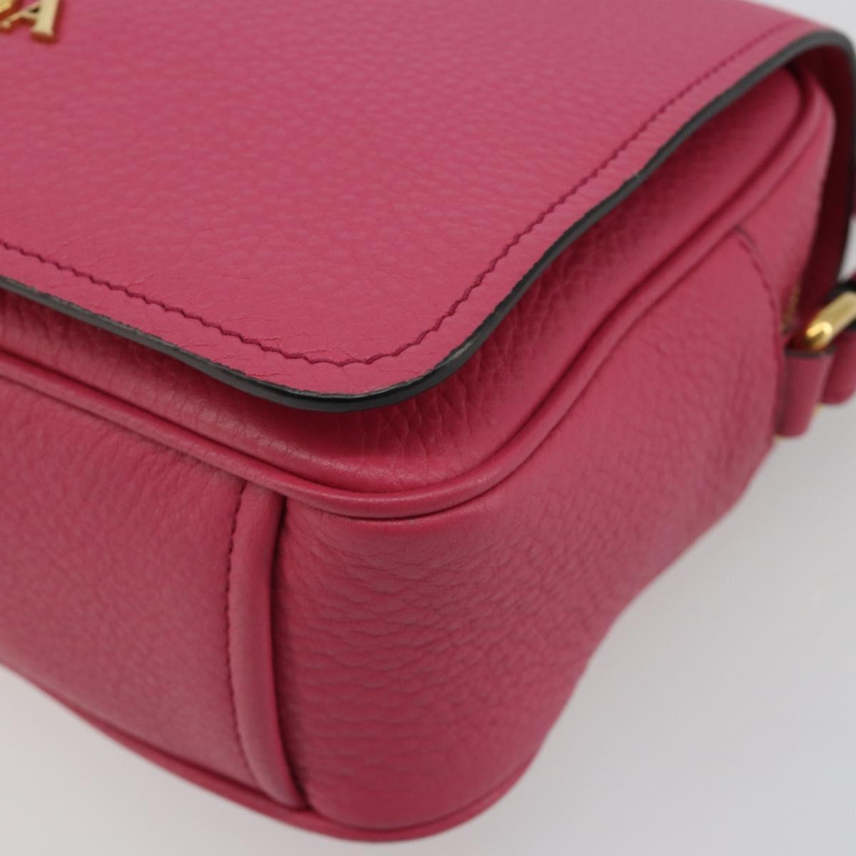 PRADA Shoulder Bag Safiano leather Pink Gold 1BD163 Auth am11957M