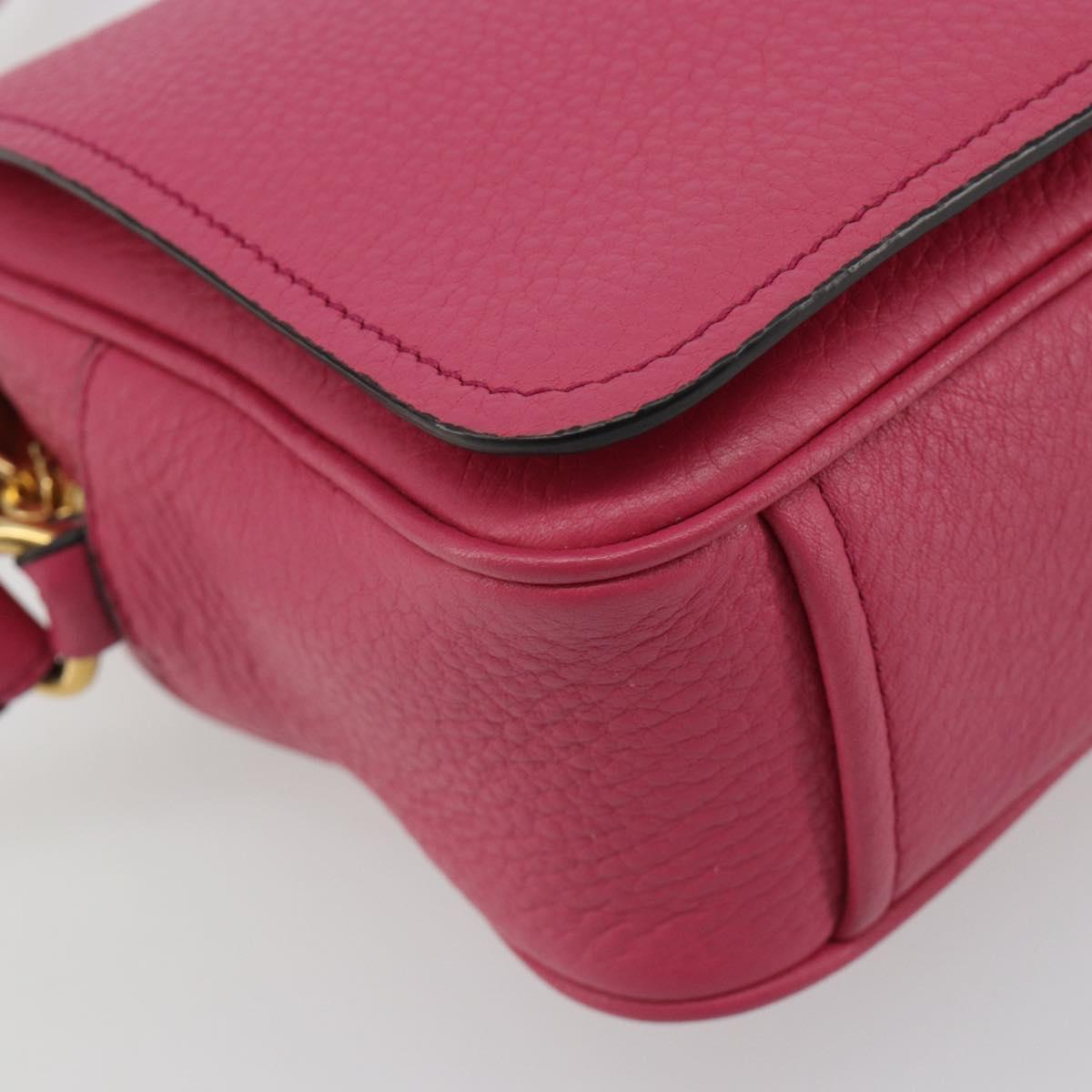 PRADA Shoulder Bag Safiano leather Pink Gold 1BD163 Auth am11957M