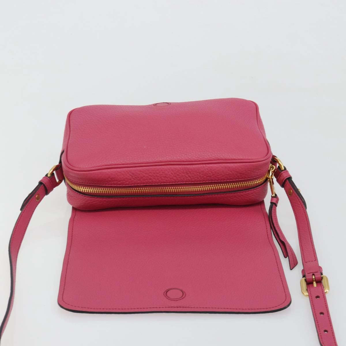 PRADA Shoulder Bag Safiano leather Pink Gold 1BD163 Auth am11957M
