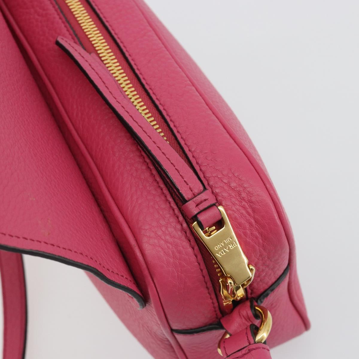 PRADA Shoulder Bag Safiano leather Pink Gold 1BD163 Auth am11957M